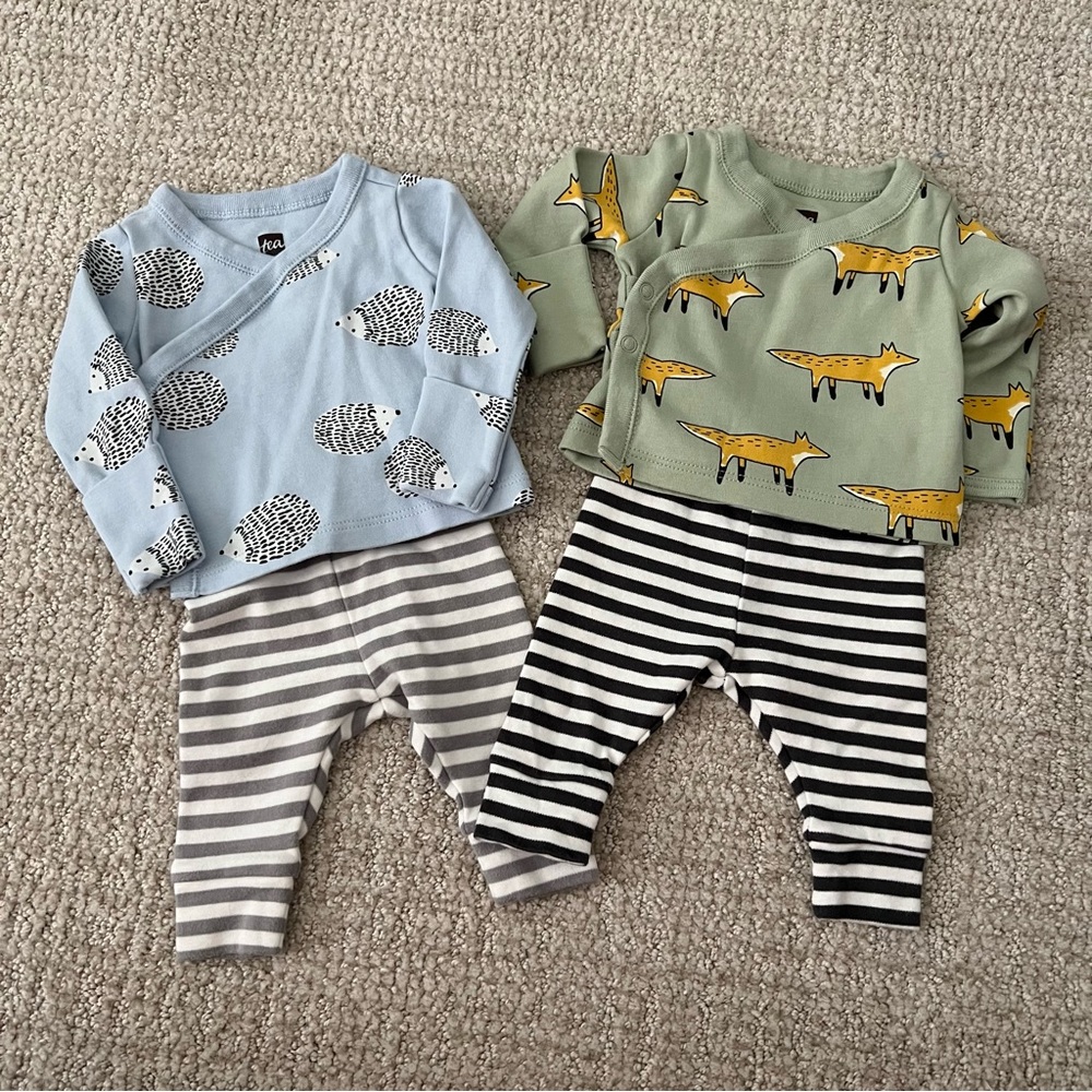 Tea Collection size Newborn Kimono wrap and leggings